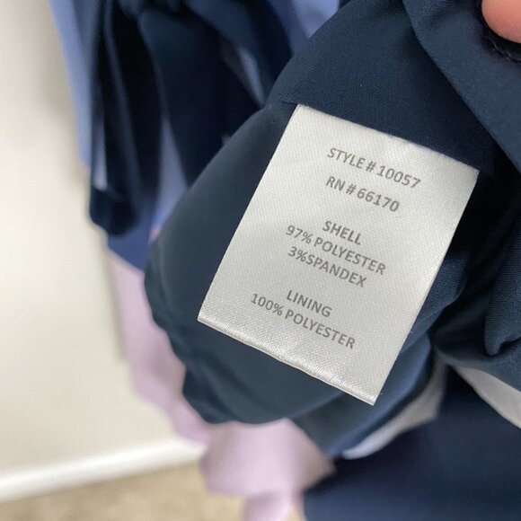 Hutch Colorblock Faux Wrap Midi Dress Womens Medium Short Sleeves Ruffle Belted - Picture 5 of 7